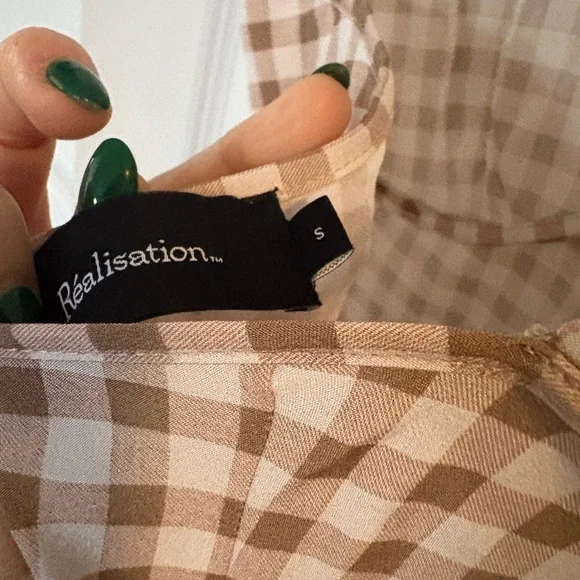 Realisation Par Brown and White Checkered Mini Dress - Picture 8 of 8